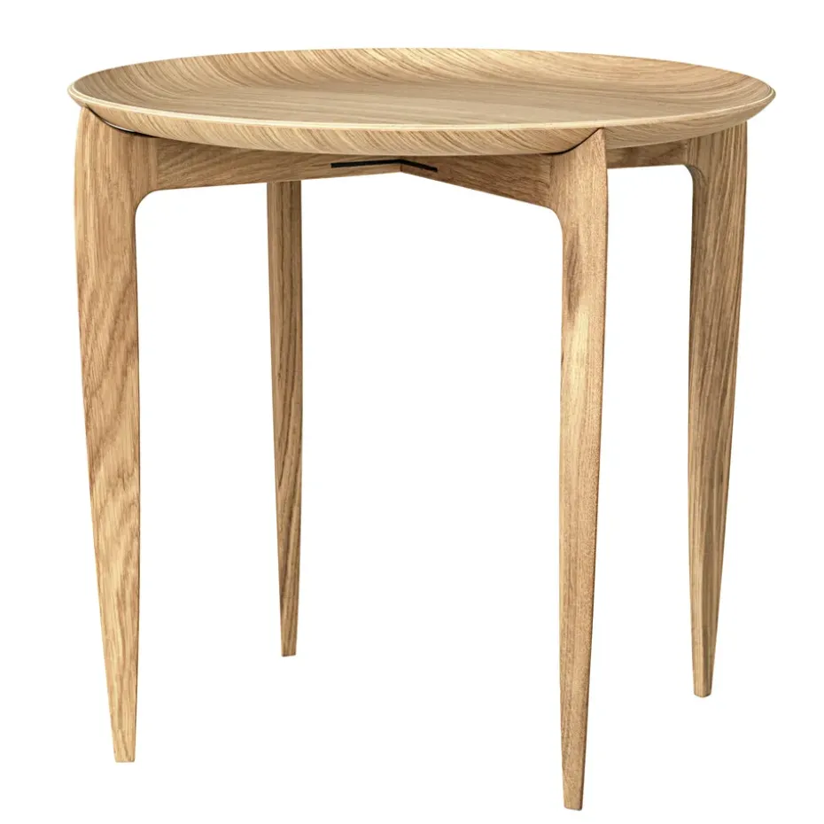 Plateau pliable Ø 45 cm, Chêne