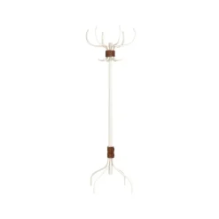 Porte-manteau Babe, Blanc-ceinture cuir brun