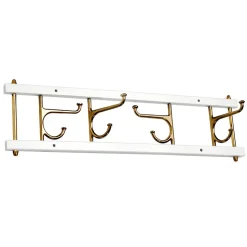 Porte-manteaux Maxi 4, Blanc-Laiton