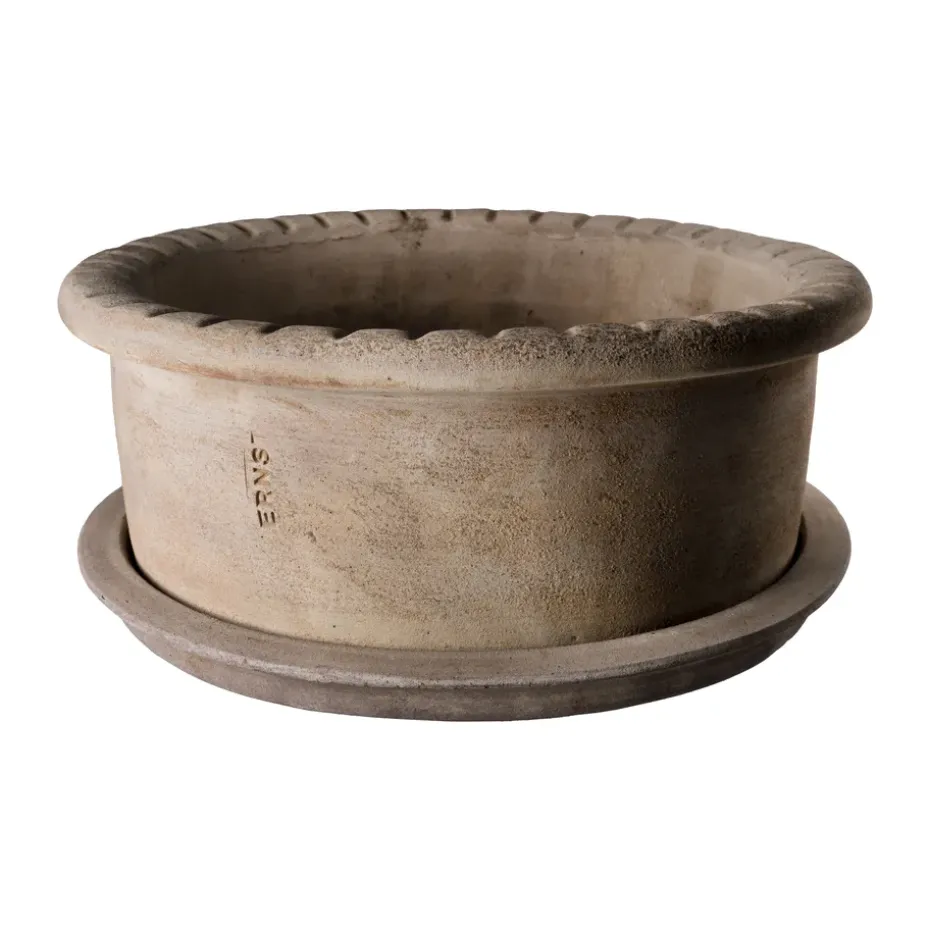 Pot en terre cuite Ernst avec soucoupe, Ø33x12 cm