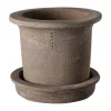 Pot en terre cuite Ernst avec soucoupe, Ø12x10 cm