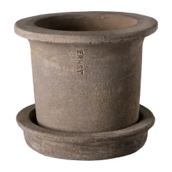 Pot en terre cuite Ernst avec soucoupe, Ø12x10 cm