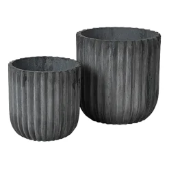 Pot Fiber Lot de 2, Charcoal