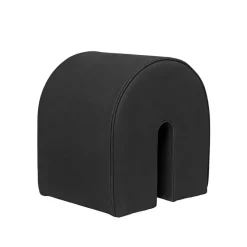 Pouf Curved, cuir black
