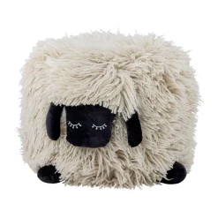 Pouf en laine Dolly 50x45 cm, Blanc
