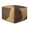 Pouf Forene square 60x60x40 cm, Tan-Chocolate