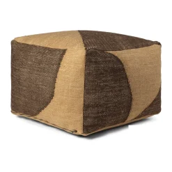 Pouf Forene square 60x60x40 cm, Tan-Chocolate