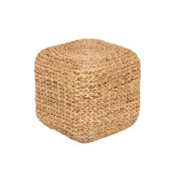 Pouf Lily, natural, jacinthe d’eau, carré