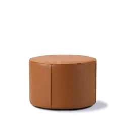 Pouf Mono, Cuir Omni 307 cognac-Ø55 cm