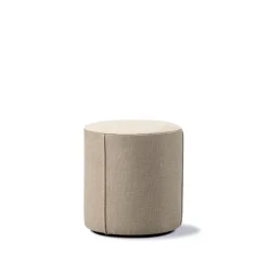Pouf Mono, Grand Linen beige, Ø39 cm