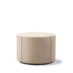 Pouf Mono, Grand Linen beige-Ø55 cm