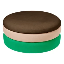 Pouf Pond 30 cm, Emerald green-rose-coffee