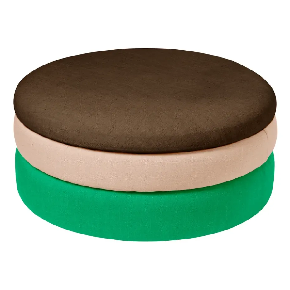 Pouf Pond 30 cm, Emerald green-rose-coffee