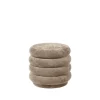 Pouf Pouf Round, tissu faded velvet 26 beige