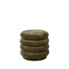 Pouf Pouf Round, tissu faded velvet 3 forest