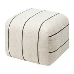 Pouf Sigrid, Light beige-black, 50x50 cm