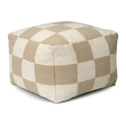 Pouf Square 50x50 cm, Blanc-naturel