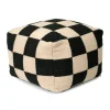 Pouf Square 50x50 cm, Noir-naturel