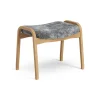 Repose-pieds Lamino chêne huilé/peau de mouton, Scandinavian Grey (gris)