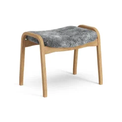 Repose-pieds Lamino chêne huilé/peau de mouton, Scandinavian Grey (gris)