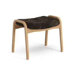 Repose-pieds Lamino chêne huilé/peau de mouton, Espresso (marron)