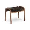Repose-pieds Lamino noyer huilé/peau de mouton, Espresso (marron)