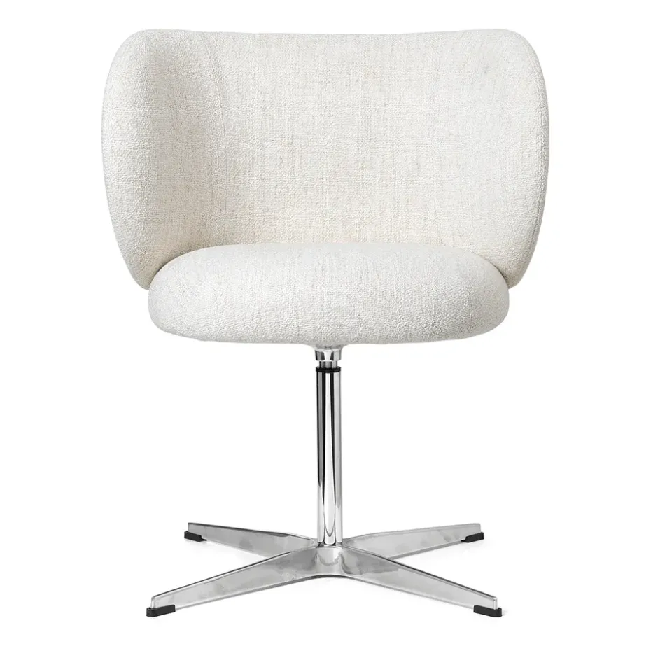 Rico dining chair swivel bouclé, Off-white