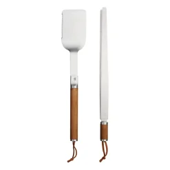 Set de 2 accessoires pour grillades Norden, Acier inoxydable-bouleau