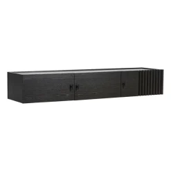 Sideboard Array fixée au mur, 150 cm, Chêne peint en noir