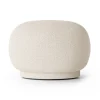 Siège pouf Rico, Bouclé blanc cassé