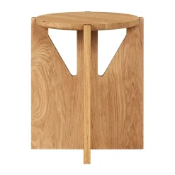 Simple tabouret Ø36 cm, Chêne verni chaud