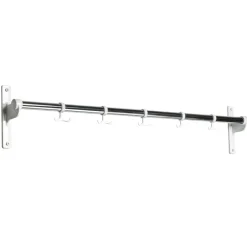 Support mural avec crochets Nostalgi 100 cm, chrome/blanc