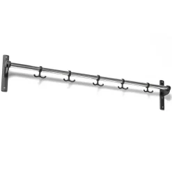 Support mural avec crochets Nostalgi 100 cm, chrome/noir