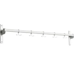 Support mural avec crochets Nostalgi 100 cm, blanc/blanc
