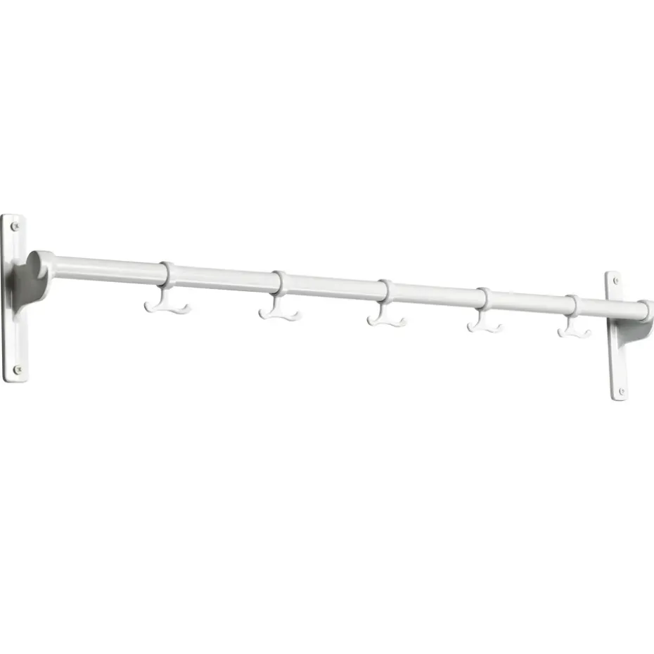 Support mural avec crochets Nostalgi 100 cm, blanc/blanc