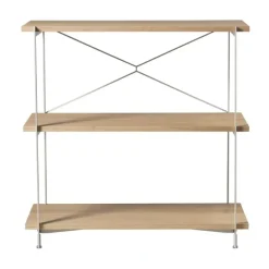 Système d'étagères A91 Nordhavn, Oak nature lacquered Silk Grey LS