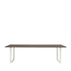 Table à manger 70/70 255x108 cm, Solid smoked oak-White