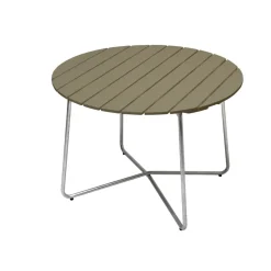 Table à manger 9A, Vert clair chêne-stand galvanisé à chaud Ø100 cm