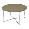 Table à manger 9A, Vert clair chêne-stand galvanisé à chaud Ø120 cm