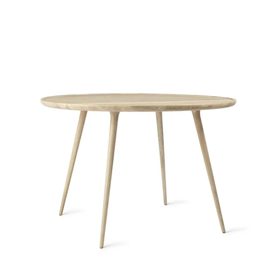 Table à manger Accent ronde, chêne pigmenté blanc laqué mat, ø110 cm