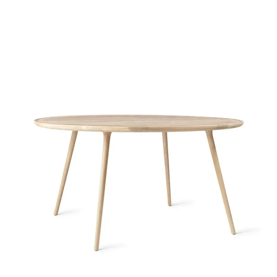 Table à manger Accent ronde, chêne pigmenté blanc laqué mat, ø140 cmn