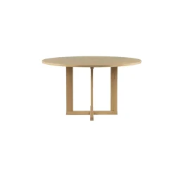 Table à manger Arv Ø130 cm, Chêne blanchi pigmenté, finition mate laquée