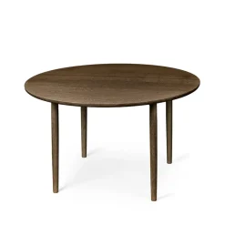 Table à manger Arv Ø120 cm, Chêne huilé fumé