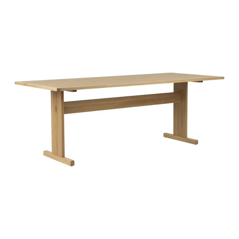 Table à manger Arv 200x85 cm, Chêne blanchi pigmenté, finition mate laquée