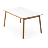 Table à manger avec extension Dino+, blanc, structure en chêne, 2 rallonges supplémentaires