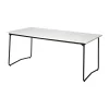 Table à manger B31, Chêne laqué blanc-noir