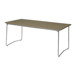 Table à manger B31, Vert clair chêne-acier galvanisé