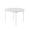 Table à manger Base ronde Ø110 cm, White laminate-Plywood-White