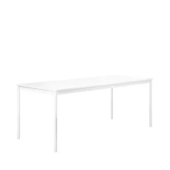 Table à manger Base, white, bord en ABS, 190x85 cm