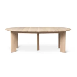 Table à manger Bevel Extendable, Chêne blanchi à l’huile, inclut 2 rallonge